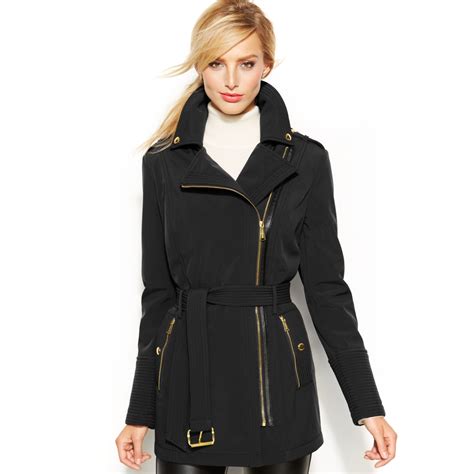 michael kors black and white coat|michael kors black wool coat.